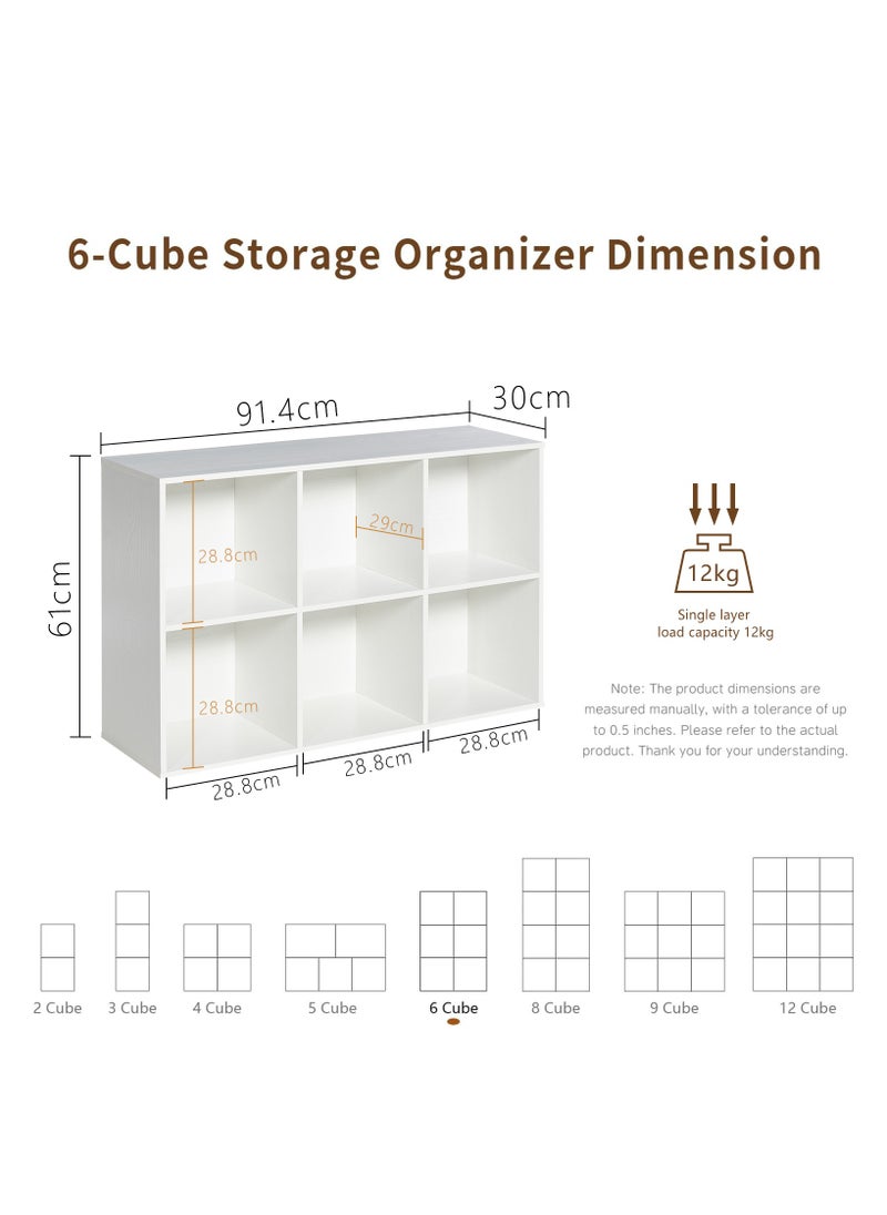 Chogori - Wooden 6-Cube Storage Organizer with Closed Back Panel, 11in Cube Shelf Opening, Bookshelf, Display Shelf,Closet Cabinet for Home and Office - Image 1