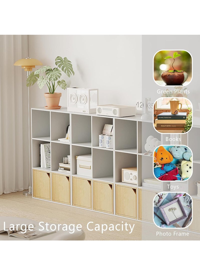 Chogori - Wooden 6-Cube Storage Organizer with Closed Back Panel, 11in Cube Shelf Opening, Bookshelf, Display Shelf,Closet Cabinet for Home and Office - Image 1