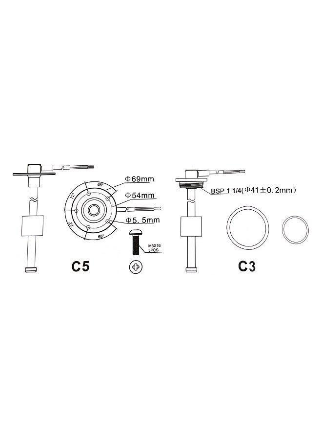 Generic - Marine Fuel Sending Unit Boat Fuel Tank Sender,Fuel Water Level Sensor Stainless Steel Fuel Sender Unit 240-33ohm for Boat Car Truck RV - Image 1