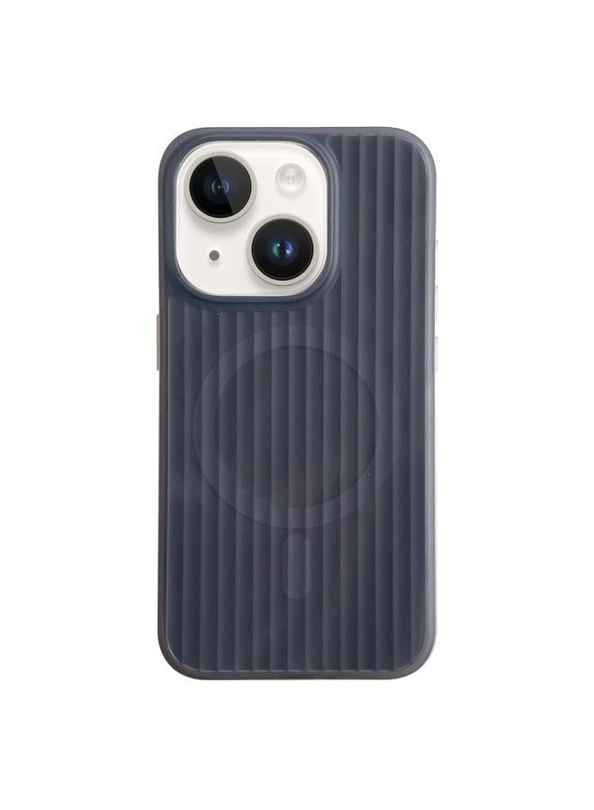 Green Tiger For iPhone 14 Striped Skin Feel Magnetic Magsafe Phone Case(Black)