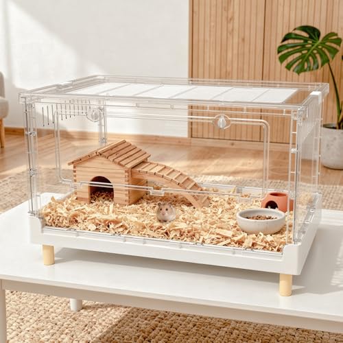 Ruexue Larger Acrylic Transparent Hamster Cage - Small Animal Cage for Guinea Pig, Hedgehog,Dwarf Hamster, Rat,Mouse,Ferret, Sugar Glider and Bird,DIY Extendable & Stackable（27.5" Lx16.9 Wx15.4 H） - Image 5