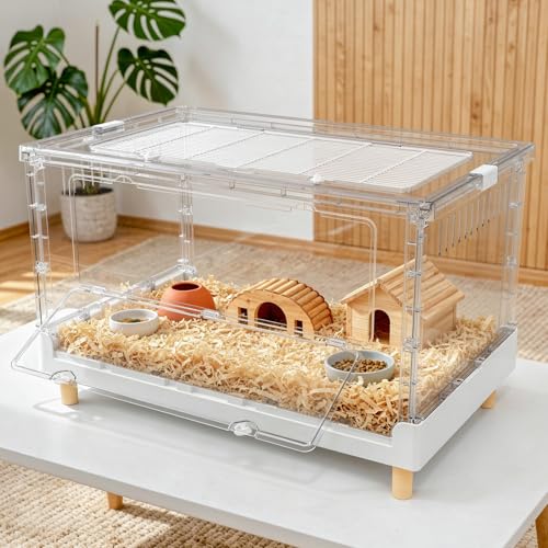 Ruexue Larger Acrylic Transparent Hamster Cage - Small Animal Cage for Guinea Pig, Hedgehog,Dwarf Hamster, Rat,Mouse,Ferret, Sugar Glider and Bird,DIY Extendable & Stackable（27.5" Lx16.9 Wx15.4 H） - Image 4
