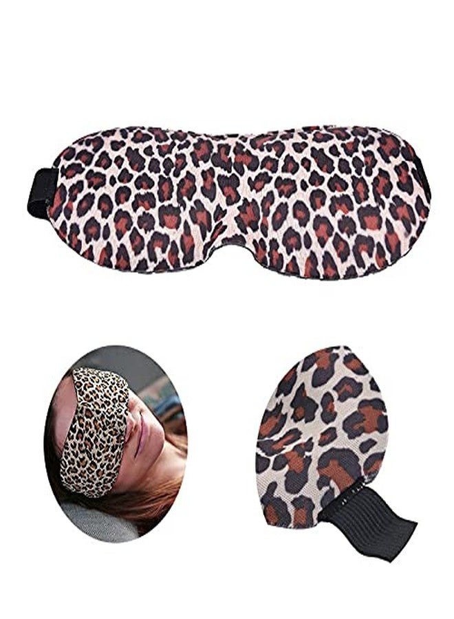 SYGA Polyester 3D Breathable Sleep Mask Eye Mask For Sleeping Nose Blindfold Travel Night Blackout Eyeshade For Men Women, Contoured Eyemask With Adjustable Fastener Tape Strap (Leopard, Free Size) - Image 5