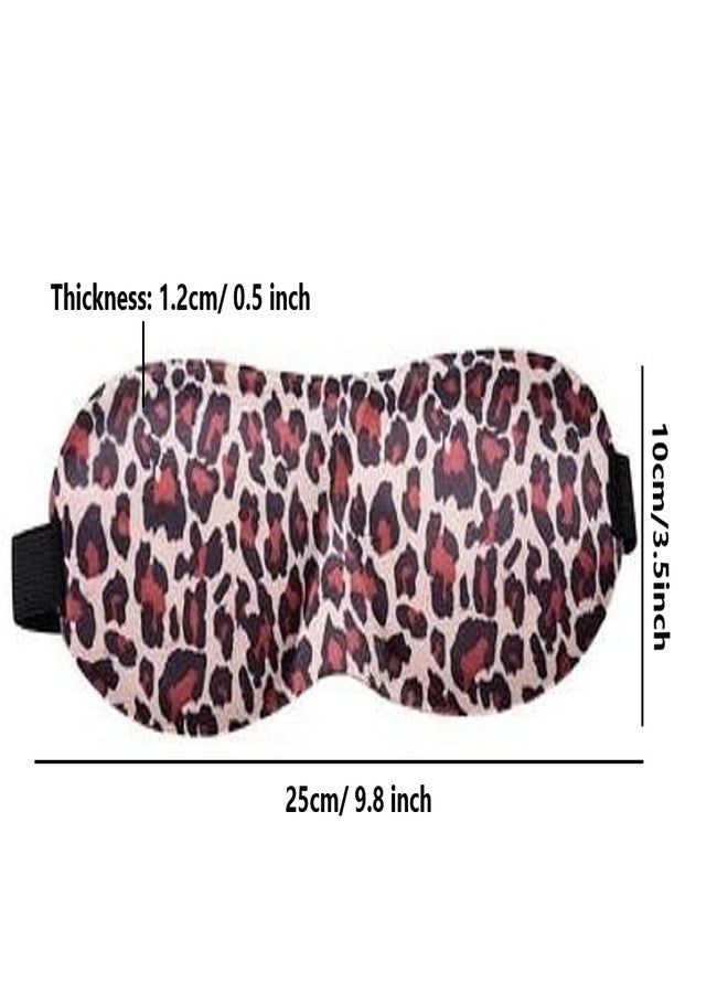 SYGA Polyester 3D Breathable Sleep Mask Eye Mask For Sleeping Nose Blindfold Travel Night Blackout Eyeshade For Men Women, Contoured Eyemask With Adjustable Fastener Tape Strap (Leopard, Free Size) - Image 2