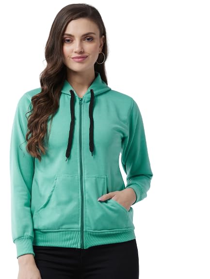 Pivl Full Sleeve Solid Women Sweatshirt_Olive, M - Image 1