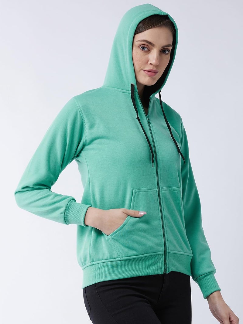 Pivl Full Sleeve Solid Women Sweatshirt_Olive, M - Image 5