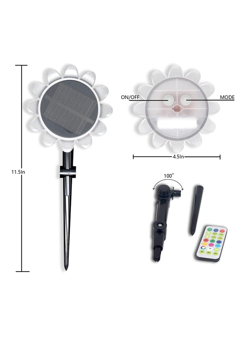 SYOSI Floating Pool Lights Solar Outdoor Sunflower Lights 2 Lights  1 Control IP68 Waterproof Floating Lighting Amphibious Waterproof Floating Pond LED Night Lamps for Garden Pool Pond Backyard Decor  - Image 5