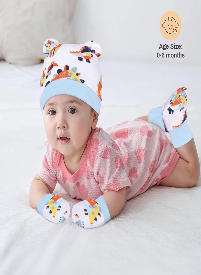 a baby cherry 100% Organic Cotton Baby Caps for Born 0-3 Months | Cap Mittens and Booties Set for New Born Baby | Soft & Comfortable Unisex Baby Accessories for Boys & Girls - Image 2