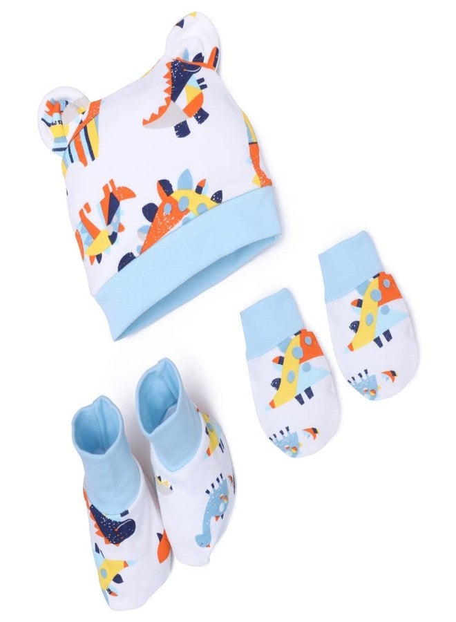 a baby cherry 100% Organic Cotton Baby Caps for Born 0-3 Months | Cap Mittens and Booties Set for New Born Baby | Soft & Comfortable Unisex Baby Accessories for Boys & Girls - Image 1