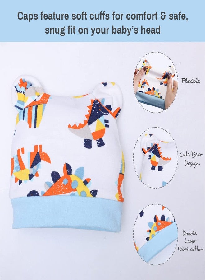a baby cherry 100% Organic Cotton Baby Caps for Born 0-3 Months | Cap Mittens and Booties Set for New Born Baby | Soft & Comfortable Unisex Baby Accessories for Boys & Girls - Image 5
