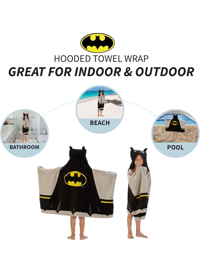 HOMESTAR Soft Batman Kids Hooded Bath Towel, 24*48 Inch, Absorbent Cotton, Cozy Beach, Pool Wrap for Boys and Girls 3-7 - Image 3