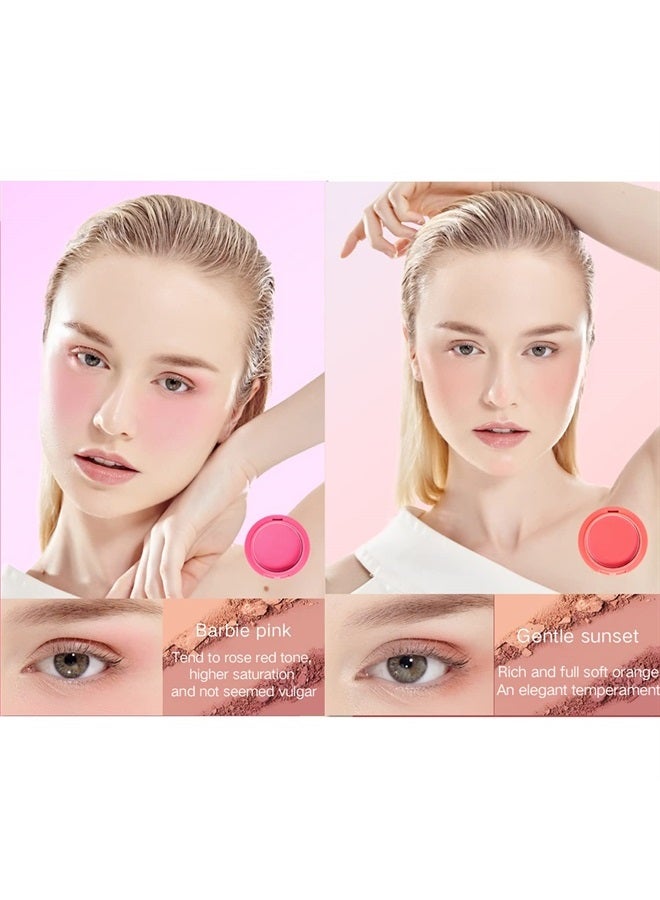 Ucanbe لوحة أحمر خدود مقاومة للماء غير لامعة تدوم طويلاً خفيفة الوزن بألوان 5 مع فرشاة ومرآة مجموعة هدايا مكياج للنساء - Image 2