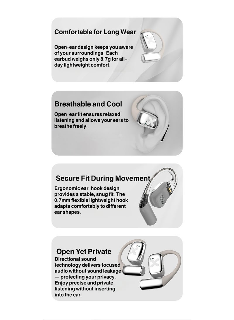 Open-Ear Bluetooth Earphones with Secure Fit, Lightweight Design and Noise-Free Directional Sound – Comfortable Non-In-Ear Sports Headset - Image 4