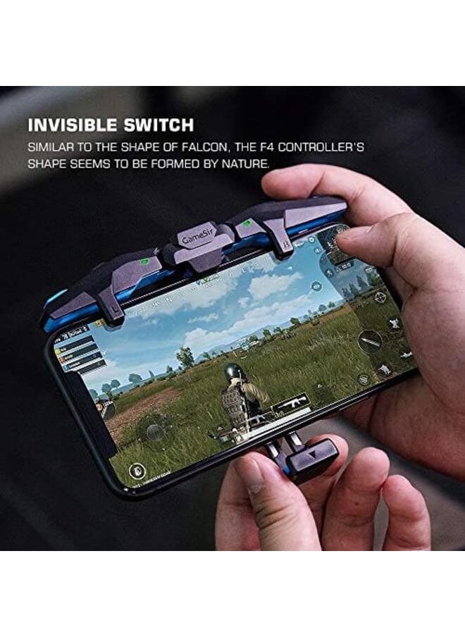 تي ان جي - وحدة تحكم ألعاب F4 Falcon للهاتف المحمول، مقبض لوحة تحكم Pubg لأجهزة Android Ios، عصا تحكم بأجنحة قابلة للطي، Fortnite Cod Gray، الاتحاد الروسي - Image 1