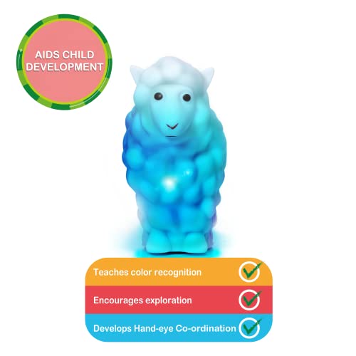 WOW! STUFF CoComelon Toys Musical Color Learning Sheep | Changes to Match Colors | Plays Baa Baa Black Sheep Nursery Rhyme | Night Light Sleep Soother Mode | for Girls and Boys | Ages 2+ - Image 4