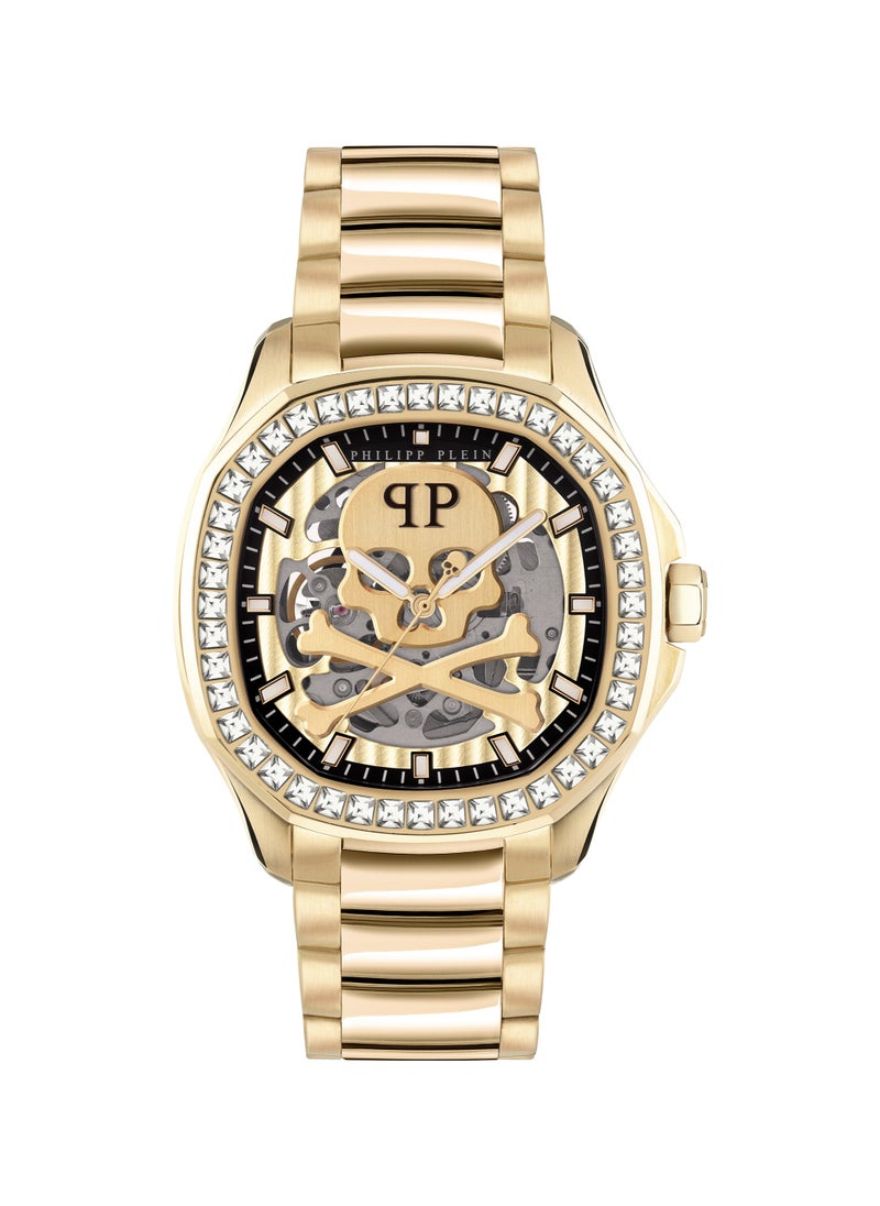 PHILIPP PLEIN - $KELETON $PECTRE Men's 42mm Automatic Watch with Gold Plated Stainless Steel Bracelet - Image 1