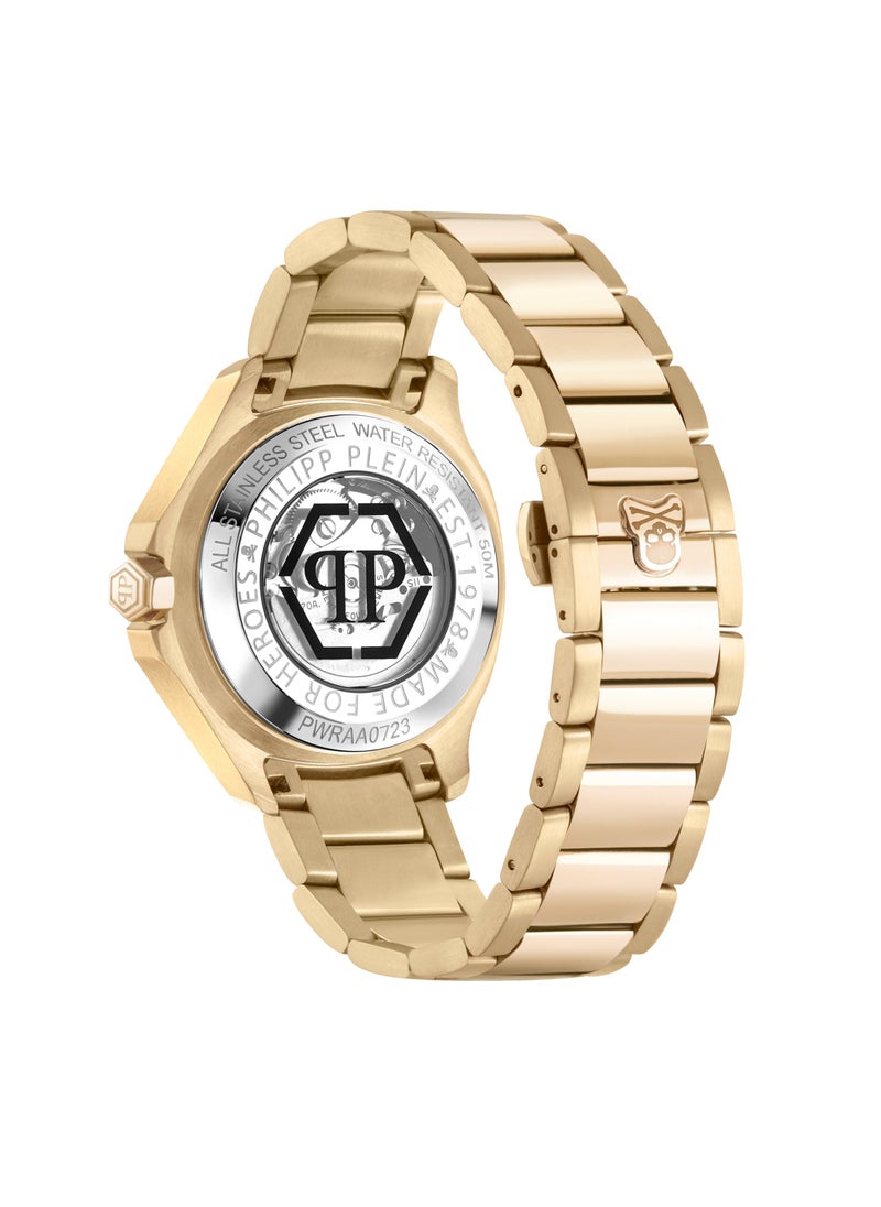 PHILIPP PLEIN - $KELETON $PECTRE Men's 42mm Automatic Watch with Gold Plated Stainless Steel Bracelet - Image 1