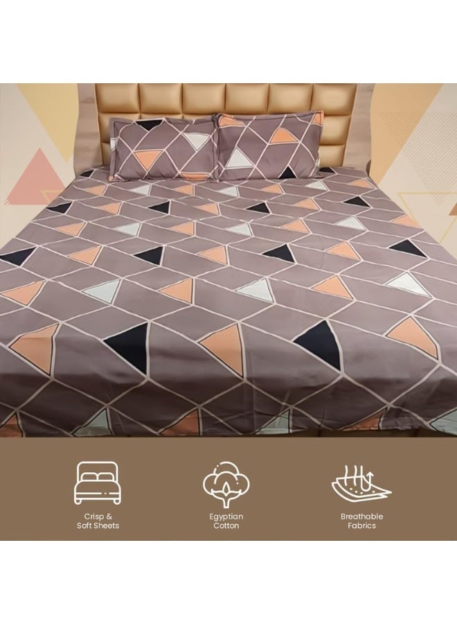 ستائر صفراء ملاءة سرير مقاس كينج 108 × 108 بوصة مع أغطية وسائد | قطن مزدوج عالي الجودة بكثافة 800 خيط | طقم مفروشات فاخر فائق النعومة ومقاوم للتجاعيد - Image 3