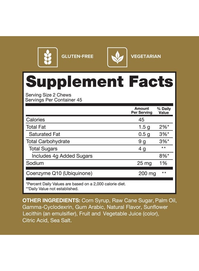 كونول أقراص Qunol CoQ10 200 ملغ للمضغ الناعم، قوة إضافية وامتصاص فائق، مكمل غذائي غني بإنزيم Q10 المساعد، المكمل الغذائي رقم 1 الموصى به من قبل أطباء القلب لصحة القلب، 90 قرصًا - Image 3