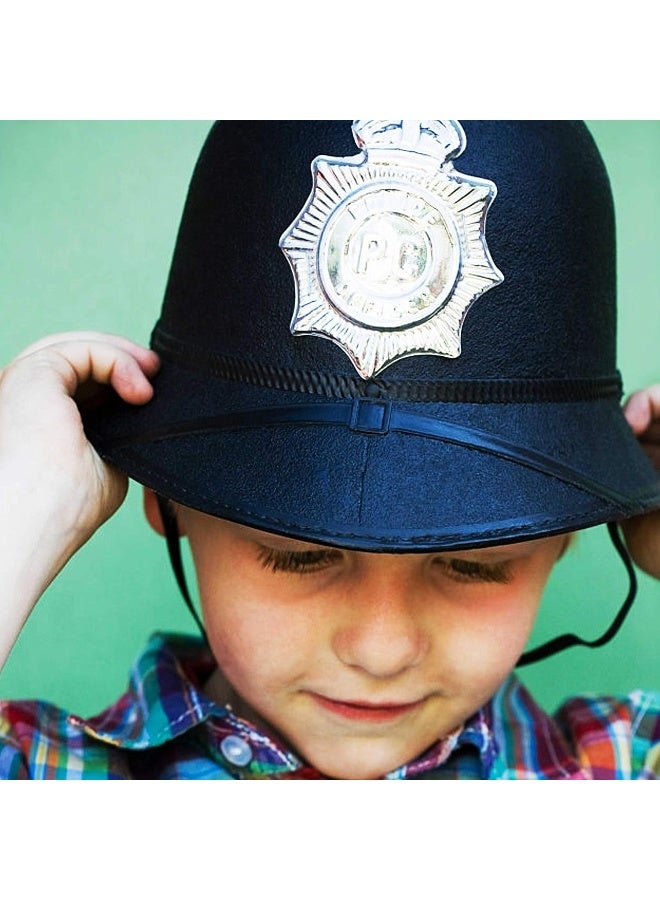 Wowow Toys Kids Police Helmet | Pretend Play Police Hats | Black Police Hat With Chin Strap & Badge | Fancy Dress Accessories For Police Officer Costume | Kids Police Costume Accessory | 3+ - Image 2
