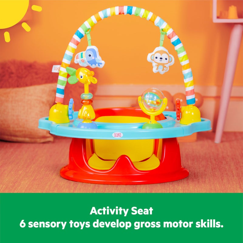 Bright Starts 3-in-1 SuperSeat Playful Paradise, Baby Activity Seat with Toys, Snacking Tray, Booster Seat, BPA Free Tray, Unisex, 6 Months + - Image 4