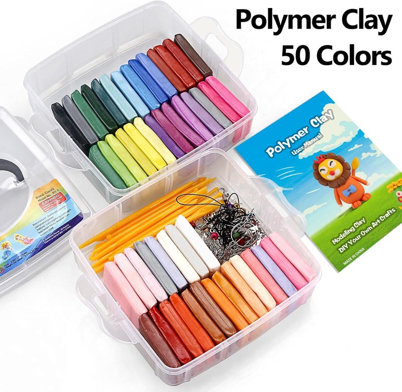 CiaraQ Polymer Clay Starter kit, Oven Bake Modeling Clay with Sculpting Tools, 50 Colors, 2.8 lb - Image 5