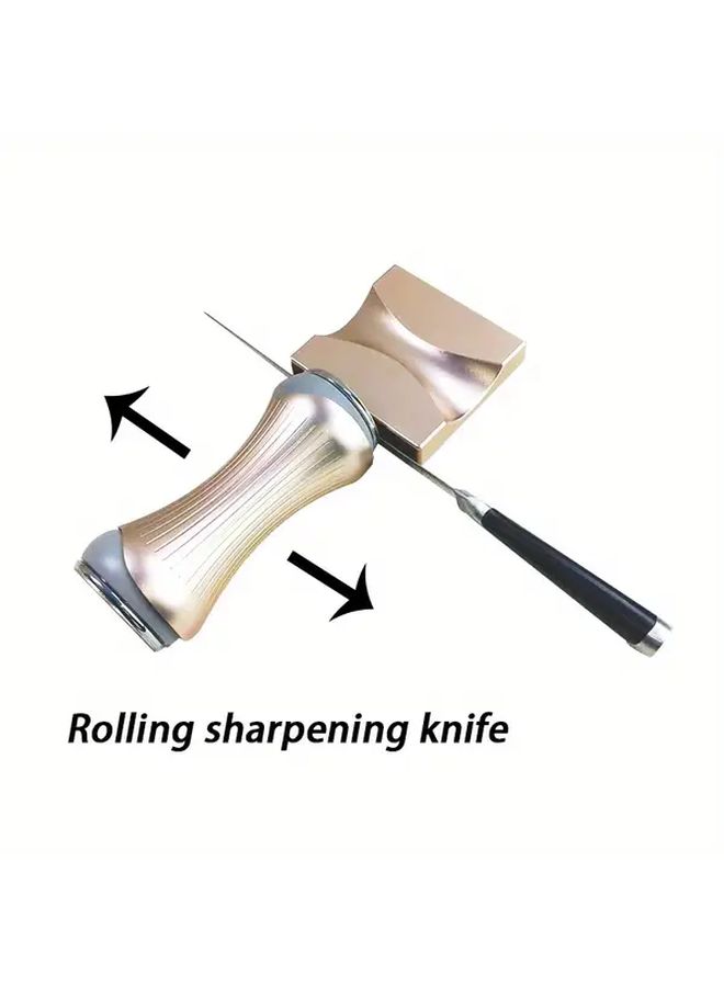 Ris Sharpener Silvery 360 600 Grinding Disc Heavy Duty Metal Knife Sharpener With Ergonomic Handle Manual Operation Professional Knife Sharpening System For Damascus Chef Steak Knives Portable Sharpener For Hobbyists Chefs - Image 1