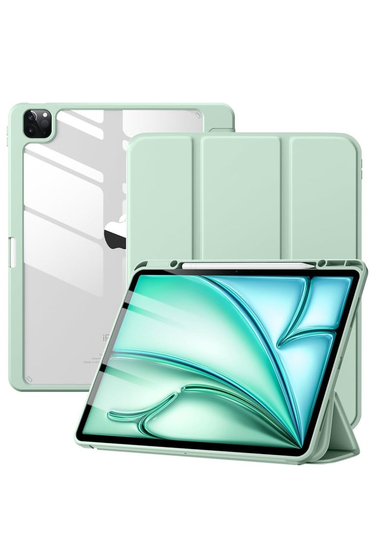 Case - Compatible with iPad Air 13 Inch (M2) 2024 Case, Smart Slim Folio Stand Auto Sleep/Wake Cover, with Pencil Slot, Clear Transparent Back Shell for iPad Air 13 Inch (mint) - Image 1