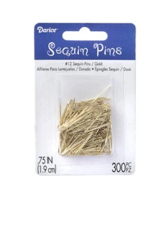Darice Sequin Pins #12 Gold 3/4 inches 300 assorted size  - Image 1