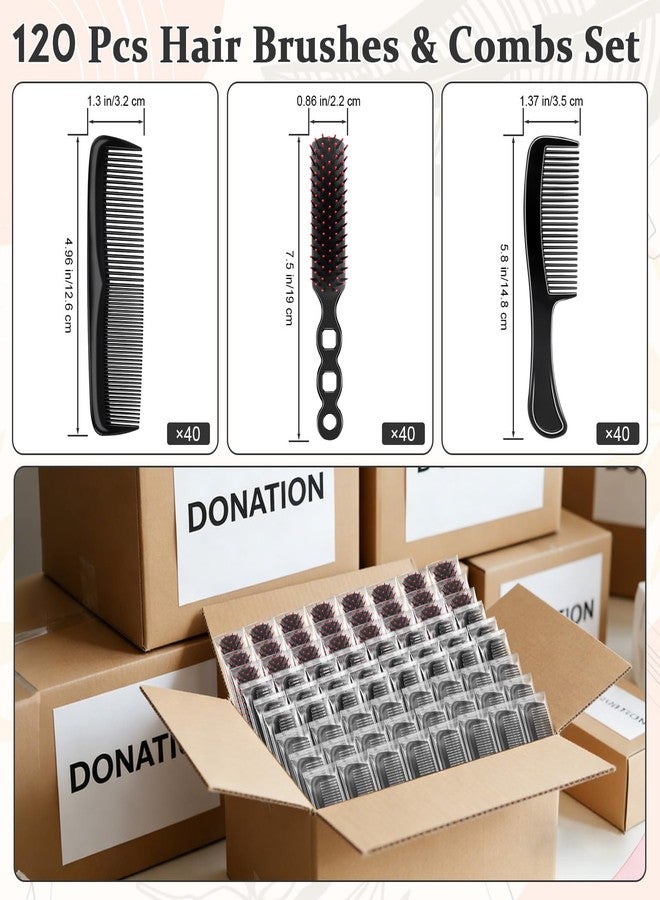 HOFASON 120 Pcs Bulk Hair Brushes Combs Set for Homeless Supplies, Individually Wrapped Hair Brush and Comb for Travel Hotel Shelter Donation Church Operation Bulk Christmas Child Item Gifts - Image 2