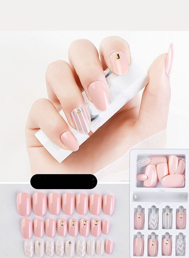 5esha 24-Pieces False Nails Sticker