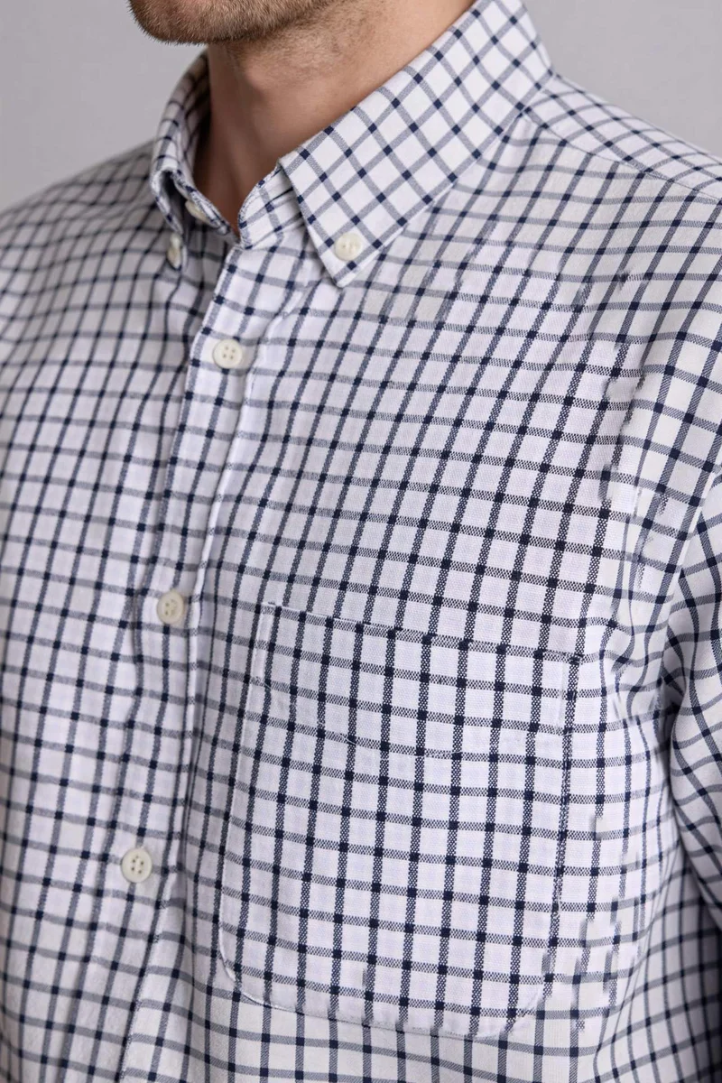 DeFacto Regular Fit Polo Shirt Oxford Long Sleeve Shirt