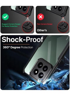 Case Up Case For Xiaomi 14T Pro Crystal Clear Tactical Back Cover Case With 360 Degree Protection, Shockproof Bumper Protective Phone Cover, Anti-Scratch Hard PC Back (Clear)  - Image 2