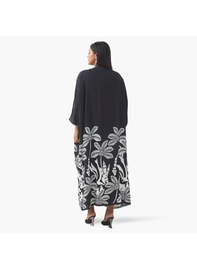 أولا بوبكن Plus Size Ulla Popken Embellished Kaftan Dress wih V-neck