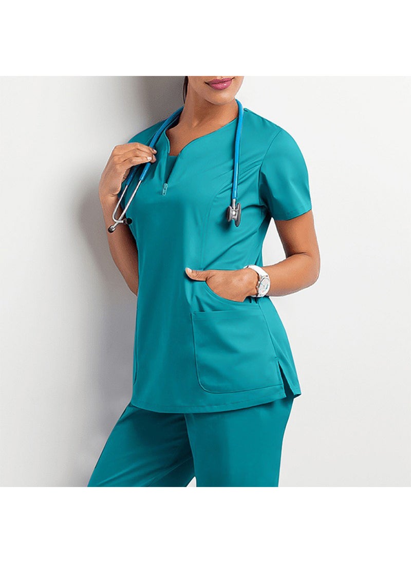 Generic Women's Medical Scrub, Soft and Comfortable Lycra Polyester Blend, 2 Piece Set, Ideal for Medical Environments  - Image 2