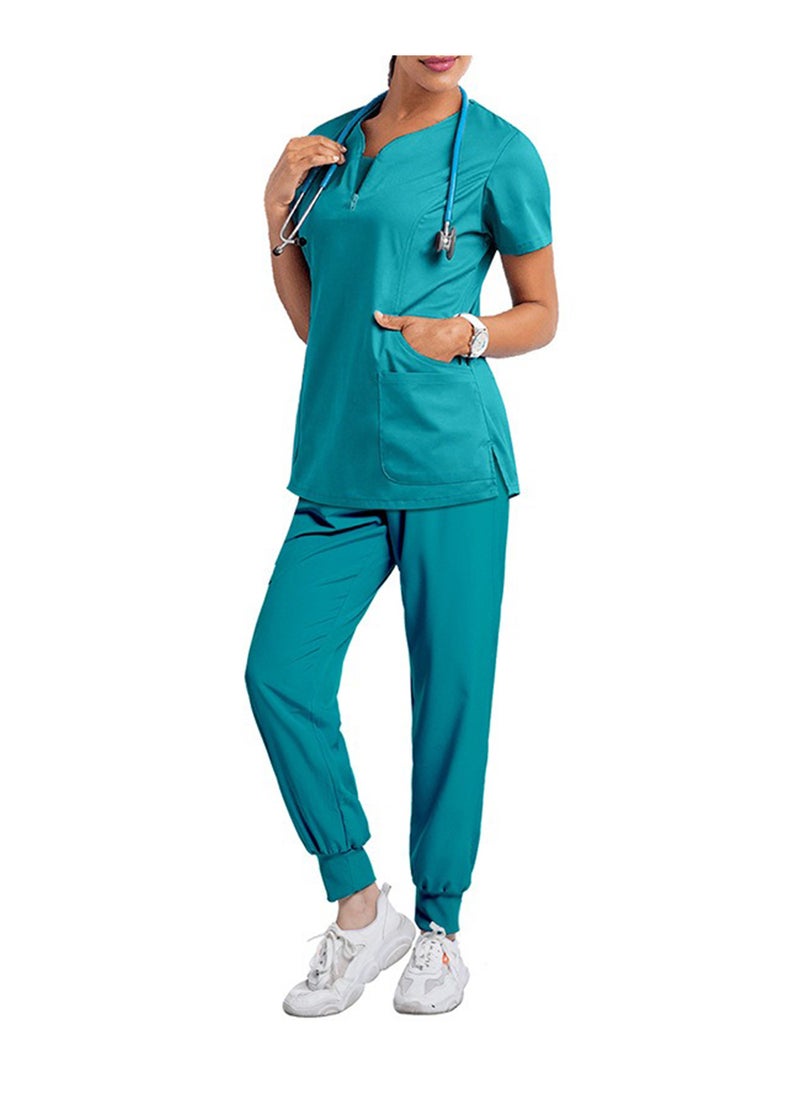 Generic Women's Medical Scrub, Soft and Comfortable Lycra Polyester Blend, 2 Piece Set, Ideal for Medical Environments  - Image 1