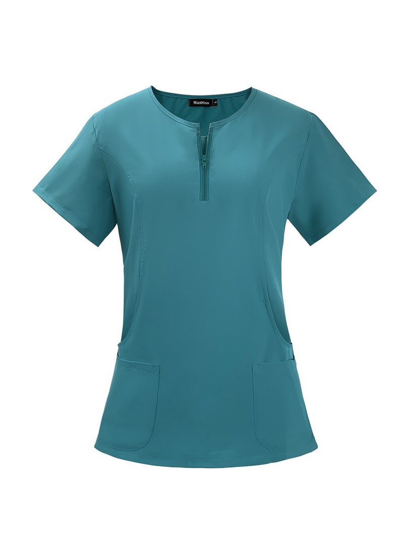 Generic Women's Medical Scrub, Soft and Comfortable Lycra Polyester Blend, 2 Piece Set, Ideal for Medical Environments  - Image 3