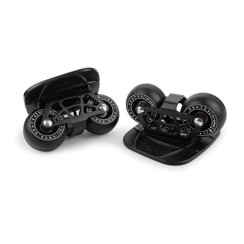 Sanxup FreeSkates Portable Roller Road Drift Skates Plate, with Aluminum Alloy Deck Non-Slip, Board Split Skateboard with PU Wheels High-end Bearings(Black) - Image 1