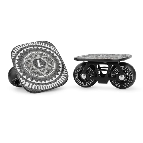 Sanxup FreeSkates Portable Roller Road Drift Skates Plate, with Aluminum Alloy Deck Non-Slip, Board Split Skateboard with PU Wheels High-end Bearings(Black) - Image 2