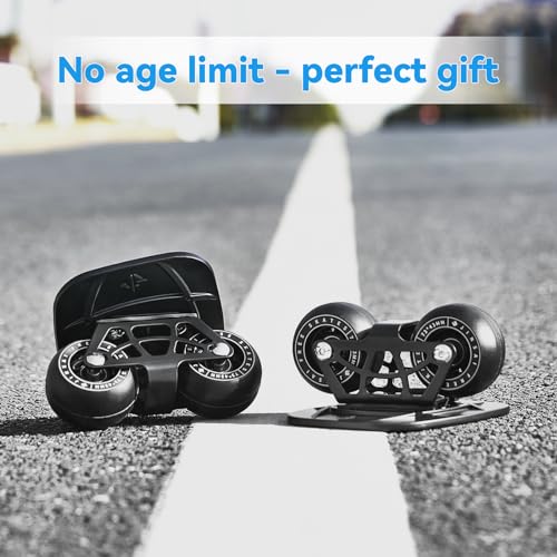 Sanxup FreeSkates Portable Roller Road Drift Skates Plate, with Aluminum Alloy Deck Non-Slip, Board Split Skateboard with PU Wheels High-end Bearings(Black) - Image 4