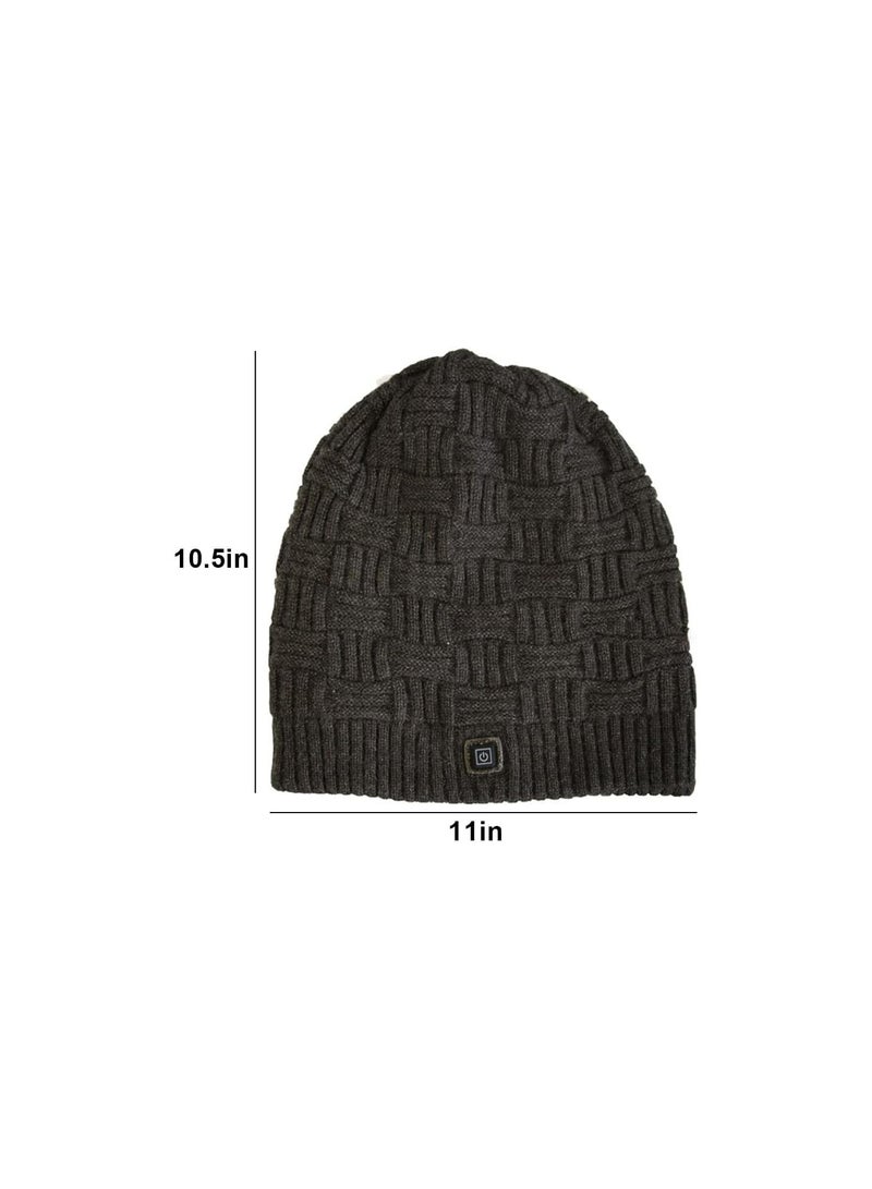 GGOOT Heated Beanie | Thermal Beanie with 3 Temperature Levels,Rechargeable Warm Winter Hat Knit Skull Cap Unisex Outdoor Sports Heated Beanies - Image 2