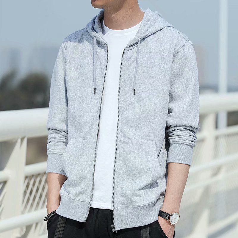 Fleece-Lined Warm Coat Men'S Cardigan Sports Top Casual Hooded Sweater Men'S - Image 4