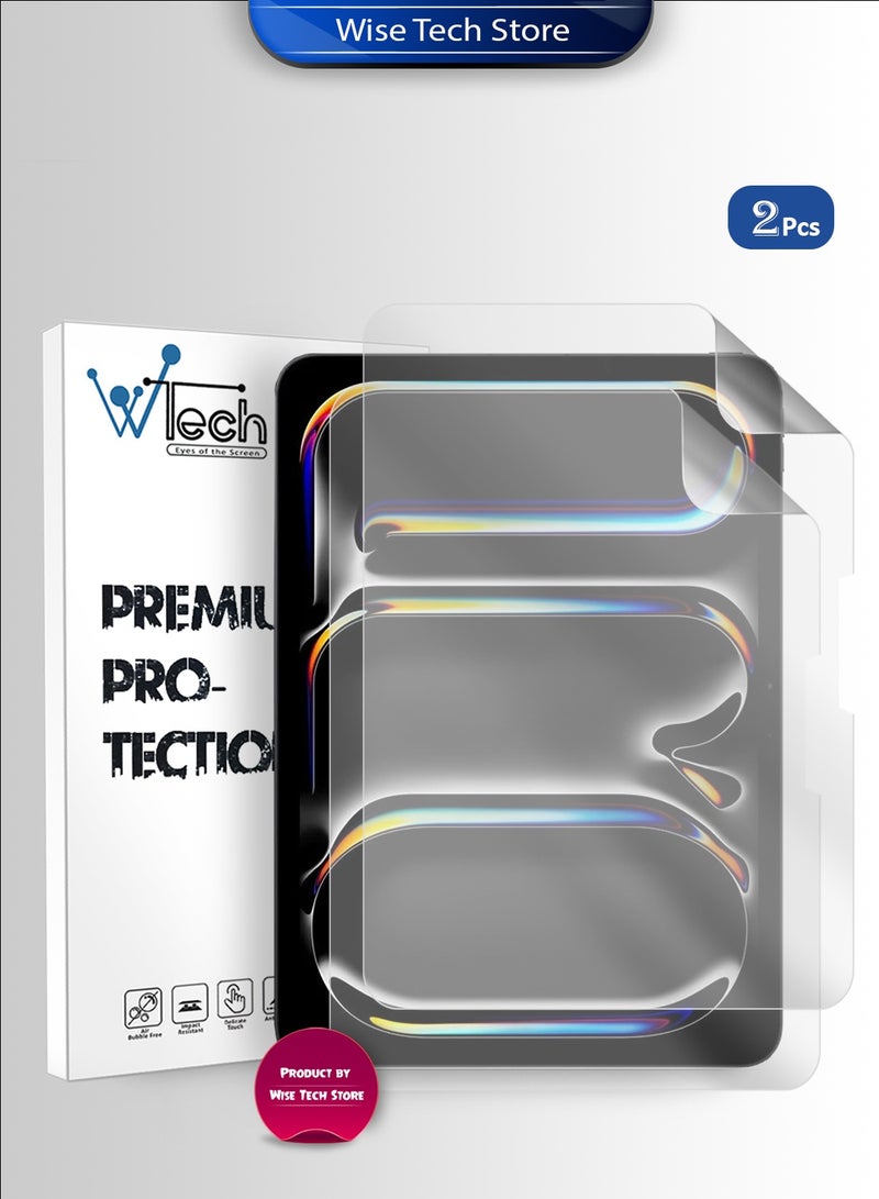 Wtech Apple iPad Pro 11 5G 2025 (M5) 11 inch Wtech Premium Pure Hydrogel Matte Film Thin and Flexible Screen Protector 2 Pack (TSHFMN) - Clear - Image 1