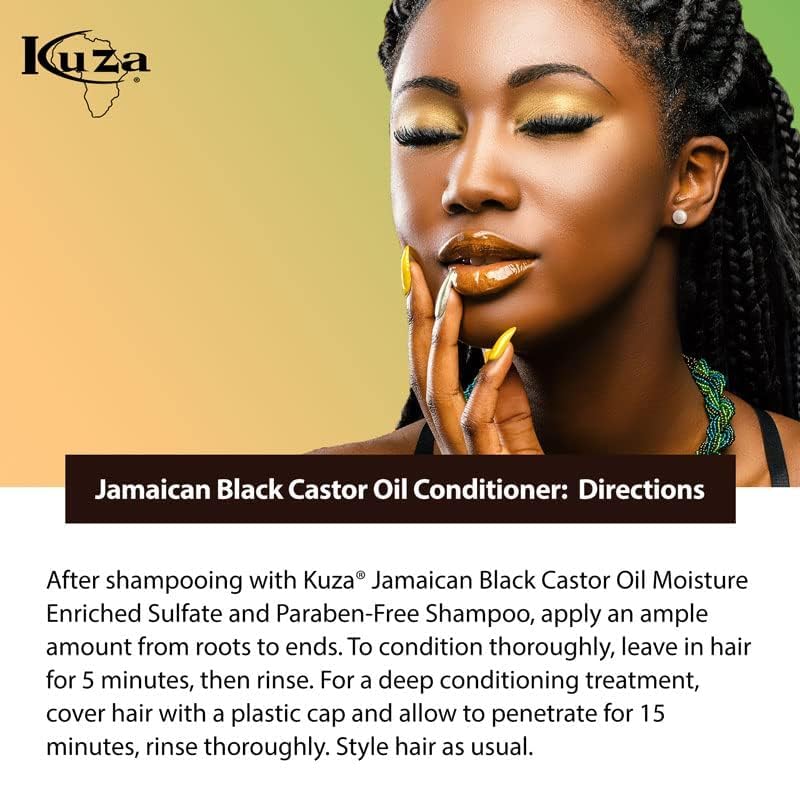 Kuza Jamaican Black Castor Oil Conditioner - Infused with Coconut Oil - for All Hair Types and Color-Treated Hair, 8 fl oz - Image 2