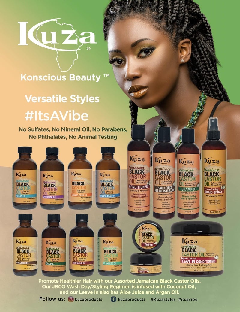 Kuza Jamaican Black Castor Oil Conditioner - Infused with Coconut Oil - for All Hair Types and Color-Treated Hair, 8 fl oz - Image 3