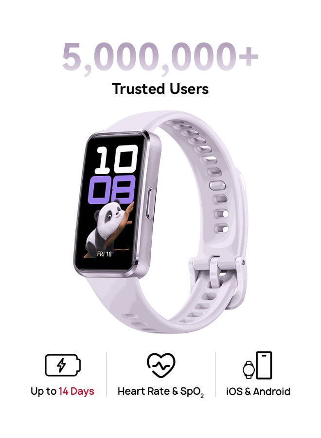 HUAWEI Band 10 Smartwatch, Metallic Design, iOS Android, Pro-Level Sleep Analysis, Fast Charging And Robust Battery Life, Sleek Aluminum Alloy Case Purple - Image 1