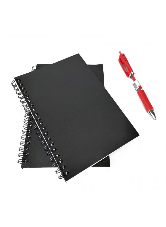 DSTELIN DSTELIN Blank Spiral Notebook, 1-Pack, Soft Cover, Sketch book, 100 Pages / 50 Sheets, 7.5 inch x 5.1 inch (Black)  - Image 5