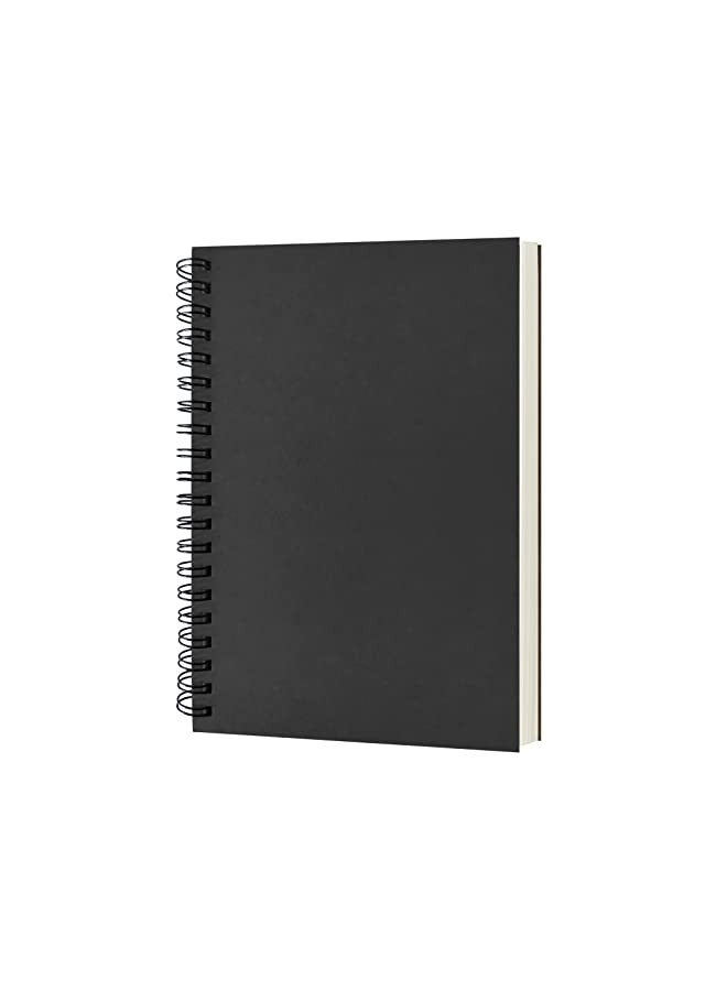 DSTELIN DSTELIN Blank Spiral Notebook, 1-Pack, Soft Cover, Sketch book, 100 Pages / 50 Sheets, 7.5 inch x 5.1 inch (Black)  - Image 1