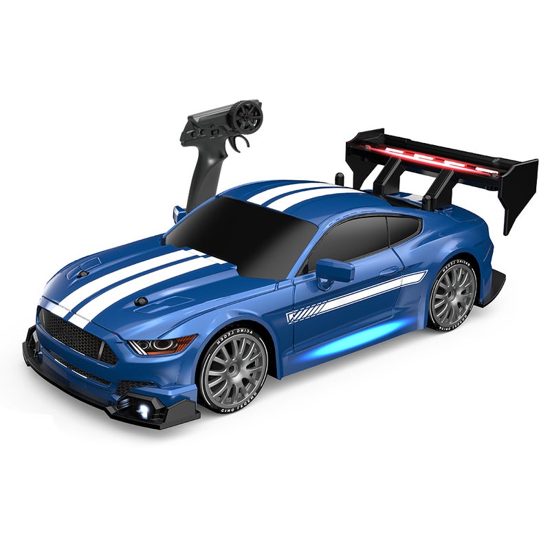 2.4GHz Remote Control Drift Car 1:24 10-15KM/KM/H High Speed Drift Remote-controlled 4WD Vehicle with With Front Lights, Bottom Lights, Tail Wing Lights/ Replaceable Wheels - Image 1