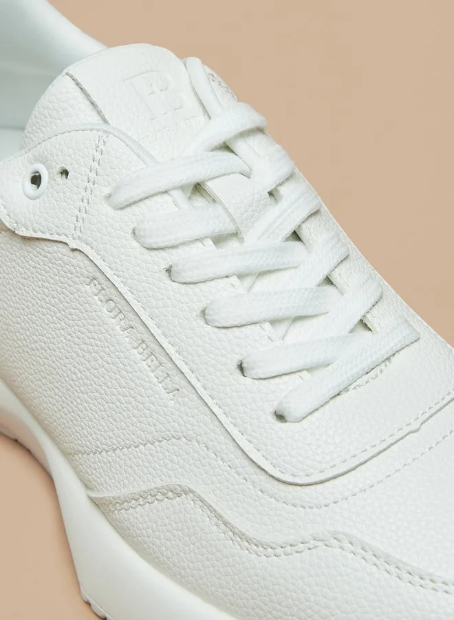 Flora Bella By Shoexpress Monotone Low Ankle Sneakers with Lace-Up Closure